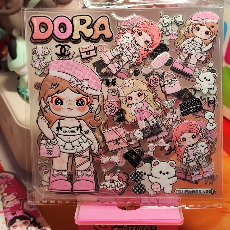 【已更新】DORA手机壳浮雕贴纸平板卡通防水12*12厘米一套（3张）