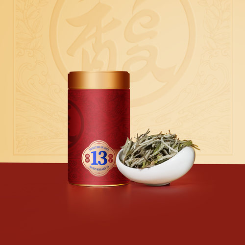 馥益堂®13周年纪念茶2021年福鼎白茶老树白牡丹王35g罐装茶叶