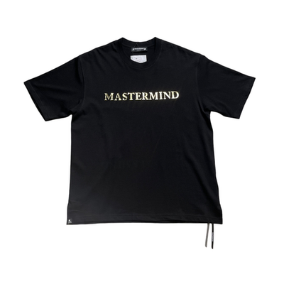 MASTERMIND黑色圆领短袖T恤男字母印花纯棉宽松上衣