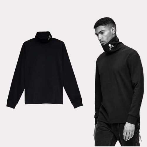 mastermind骷髅头打底高领T恤男