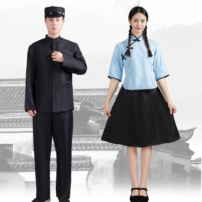 五四青年民国风表演服学生毕业季男女款班服中山装舞台演出合唱服
