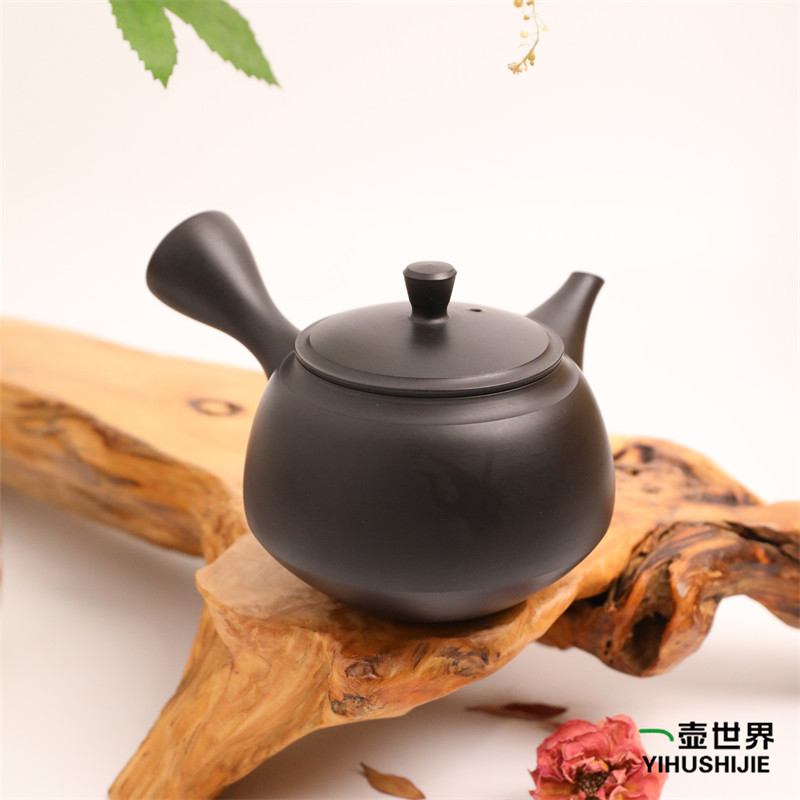 日本常滑烧 秋峰 朱泥 窑变仙鹤 220ml 纯手工日式紫砂侧把陶茶壶