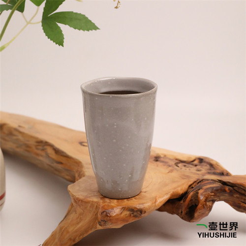日本 若 作 飘雪 高杯子 130ml 纯手工日式陶茶杯茶具 现货