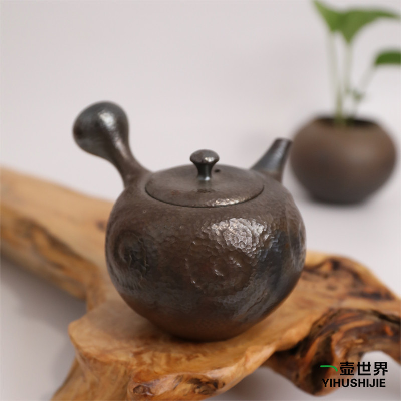 日本常滑烧急须 小西洋平 漩涡纹240ml 纯手工日式紫砂侧把陶茶壶