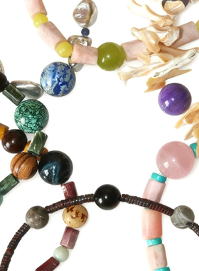 绿场串珠项链草木天然石
