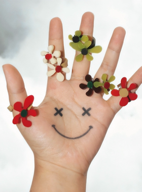 绿场孤品双花戒指彩色亚克力