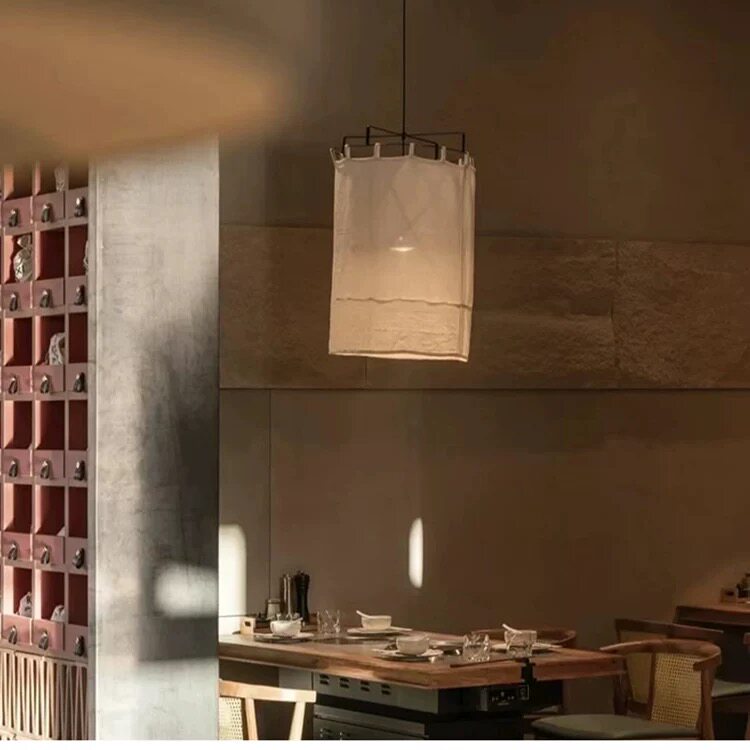 中式禅意麻布吊灯复古茶室餐厅创餐厅吊灯