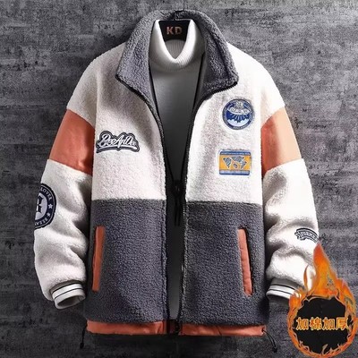 羊羔绒外套男款冬季2025