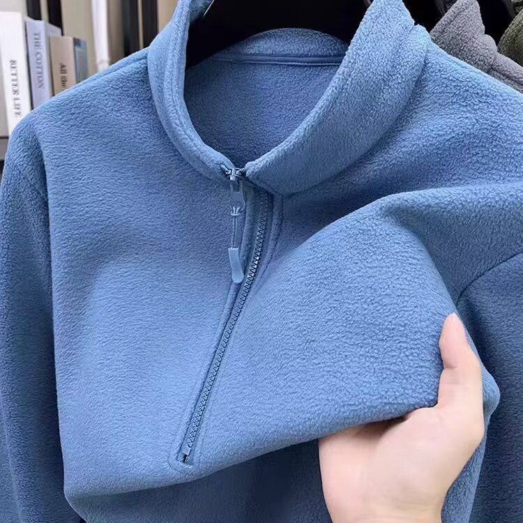 大码男士摇粒绒半高领卫