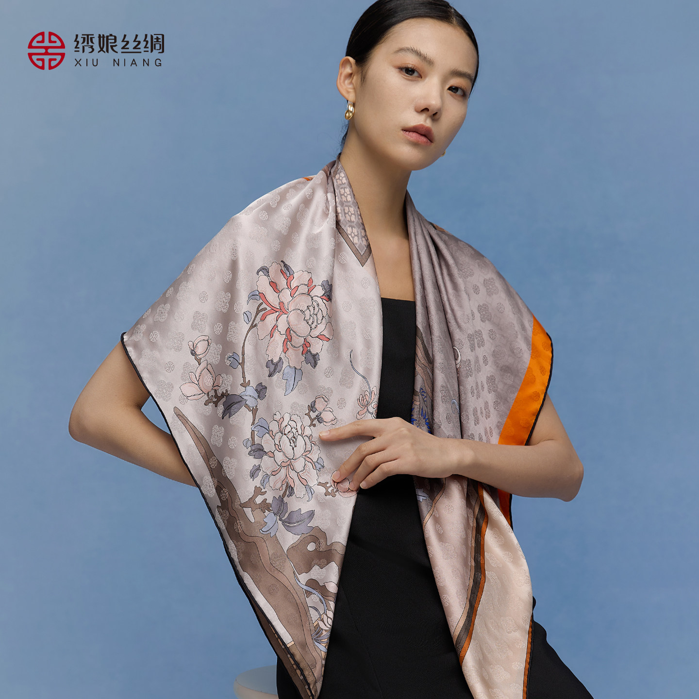 绣娘丝绸丝巾女100%桑蚕丝方巾