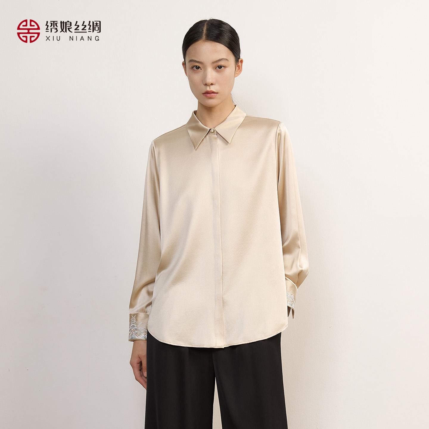 绣娘丝绸真丝新中式衬衫