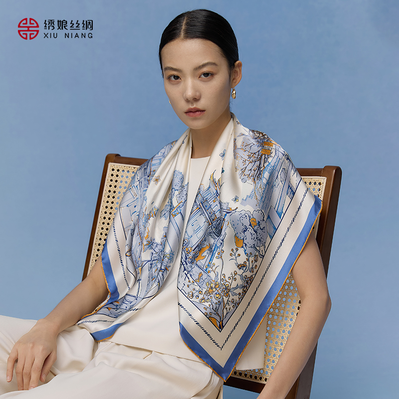 100%桑蚕丝真丝方巾丝巾
