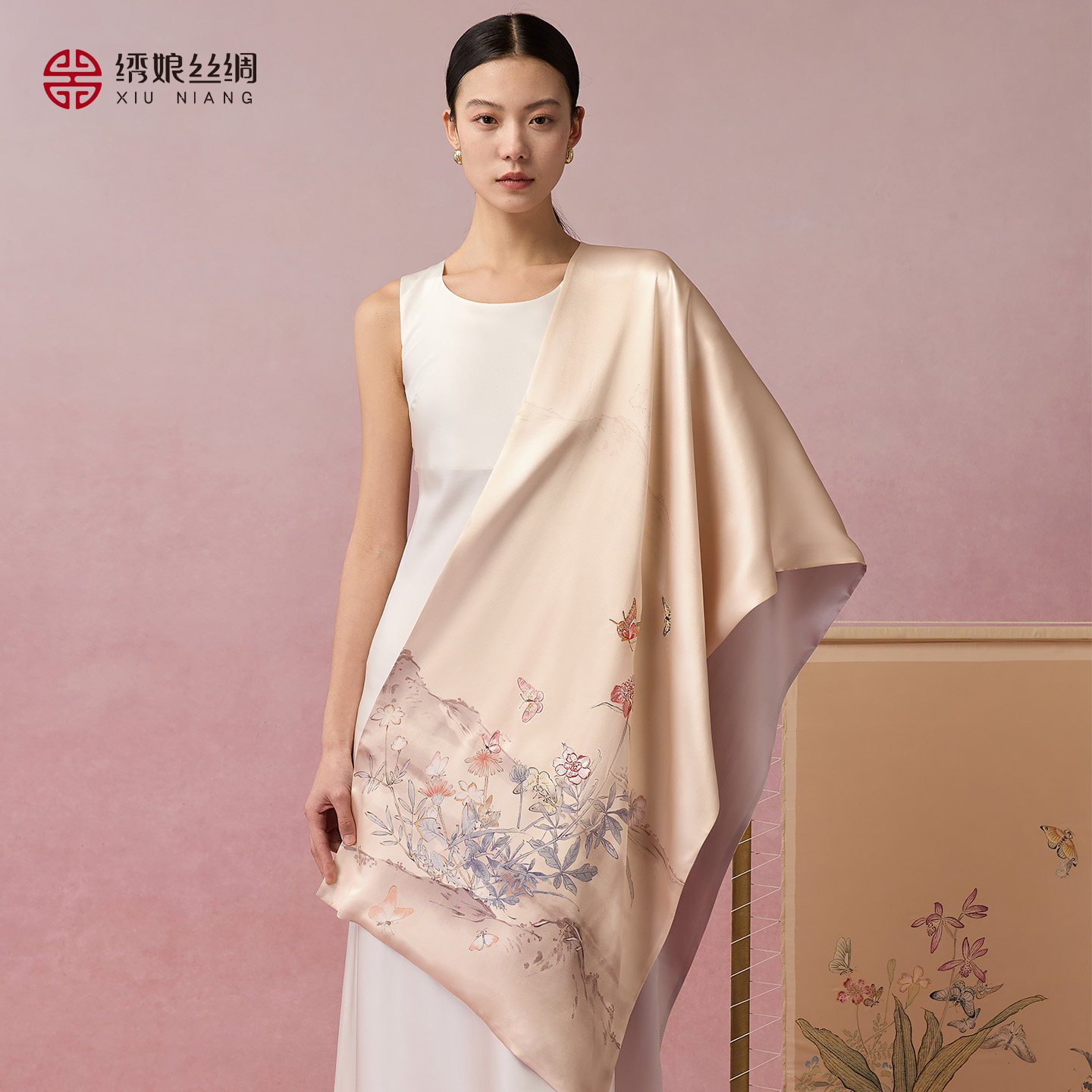 绣娘丝绸2026夏季新款100%桑蚕丝真丝丝巾披肩苏绣围巾女 5