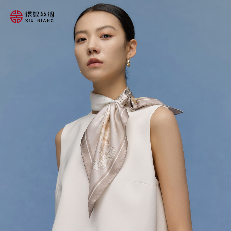 绣娘丝绸真丝方巾100%桑蚕丝
