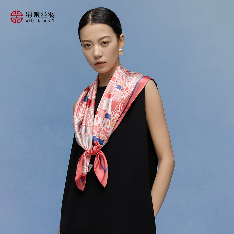 绣娘丝绸新款真丝丝巾100%桑蚕丝大方巾高级披肩女外搭送女友礼物
