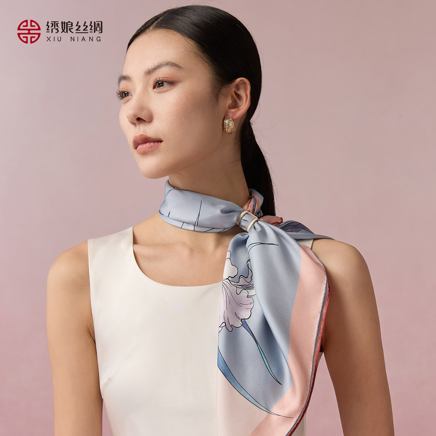 绣娘丝绸真丝丝巾高级感新款桑蚕丝方巾围巾披肩女送妈妈女友礼物