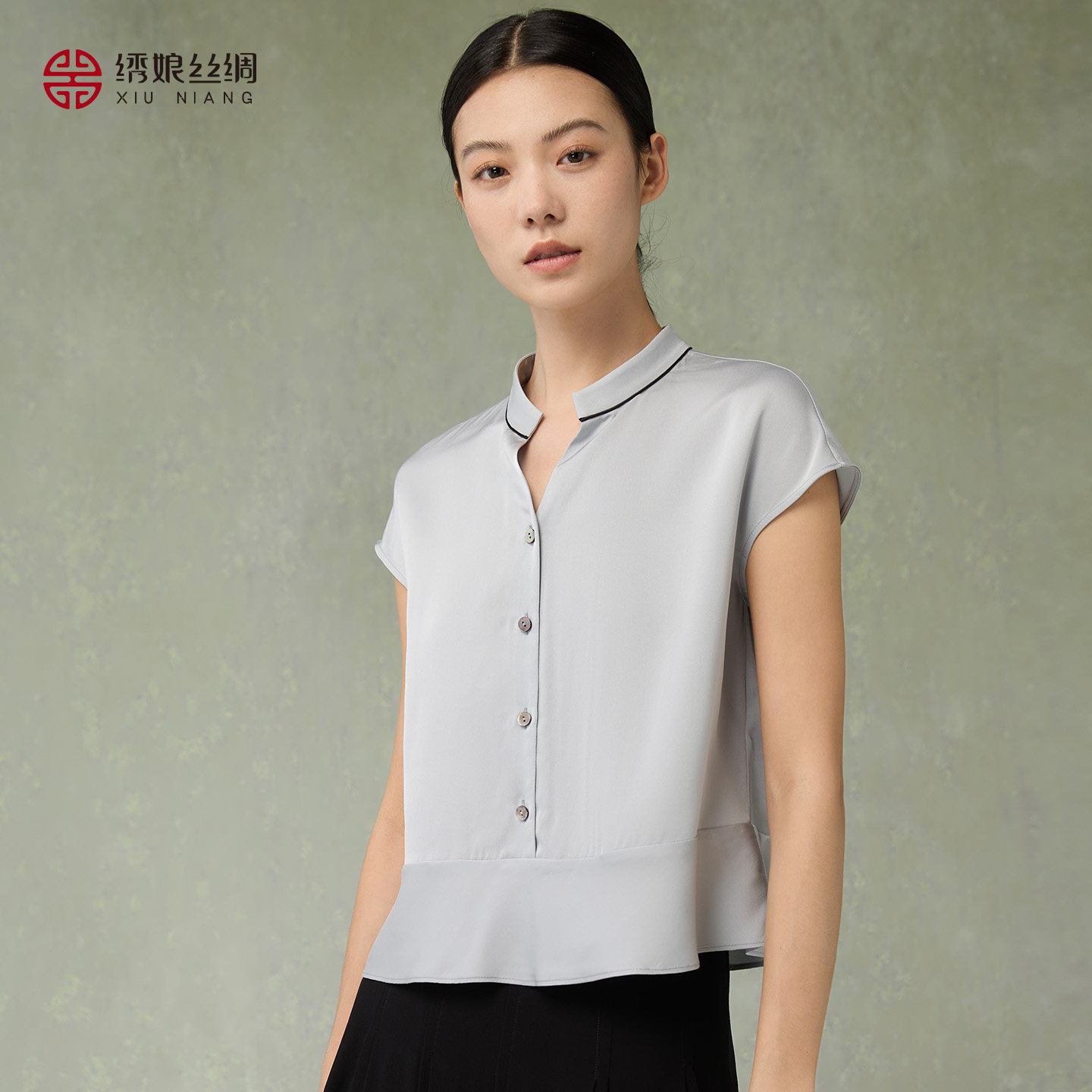 绣娘丝绸2026春夏新款真丝气质女士上衣外穿短袖亲肤淡人高知穿搭
