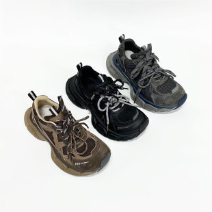 休闲老爹鞋 巴黎旧报复古双绑带厚底女款 S870 金金宠粉