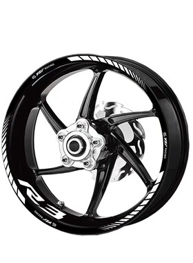 适用雅马机车赛道版YZFR3R6R15轮毂改装轮圈钢圈反光防水贴花贴纸