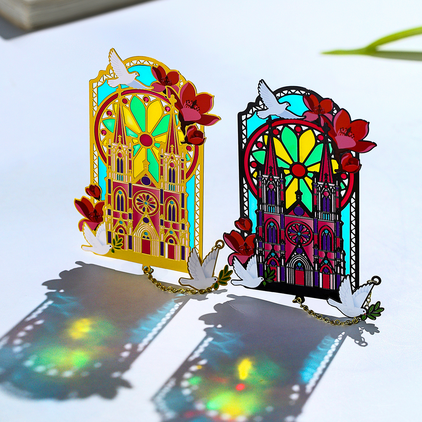 圣心大教堂木棉花金属书签冰箱贴两用文创礼物礼品 高档精致古典中国风博物馆礼盒装个性定制刻字送老师学生