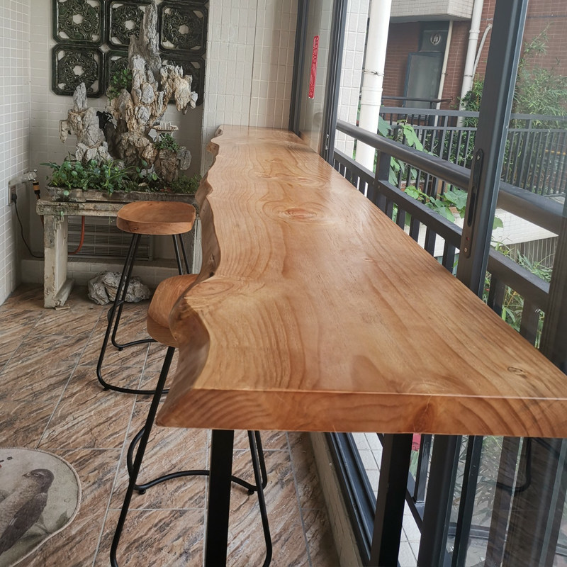 实木阳台吧台桌家用客厅靠墙高脚桌简约酒吧台咖啡奶茶店桌椅组合|msdalam kategori perabot kediaman, kes/kelas Taiwan, bar - dari Buy2taobao.com untuk memberikan perkhidmatan ejen Taobao profesional membeli