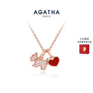 【520礼物】AGATHA/瑷嘉莎爱心小狗项链法式轻奢礼物锁骨链
