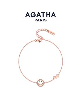 AGATHA/瑷嘉莎雏菊微笑小狗手链女款巴黎时尚优雅纯银手链轻奢