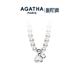 AGATHA/瑷嘉莎仿珍珠小狗项链手链巴黎时尚法式轻奢优雅锁骨链