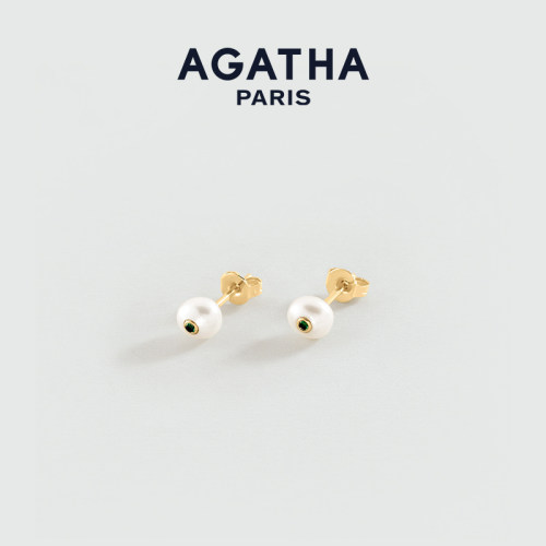 时尚珍珠耳钉Agatha/瑷嘉莎法式