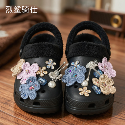 洞洞鞋内胆薄款毛绒鞋套冬季加绒