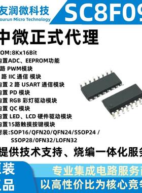 正式SC8F096 SSOP24 QFN32 触摸 MCU 内置LED LCD PD模块