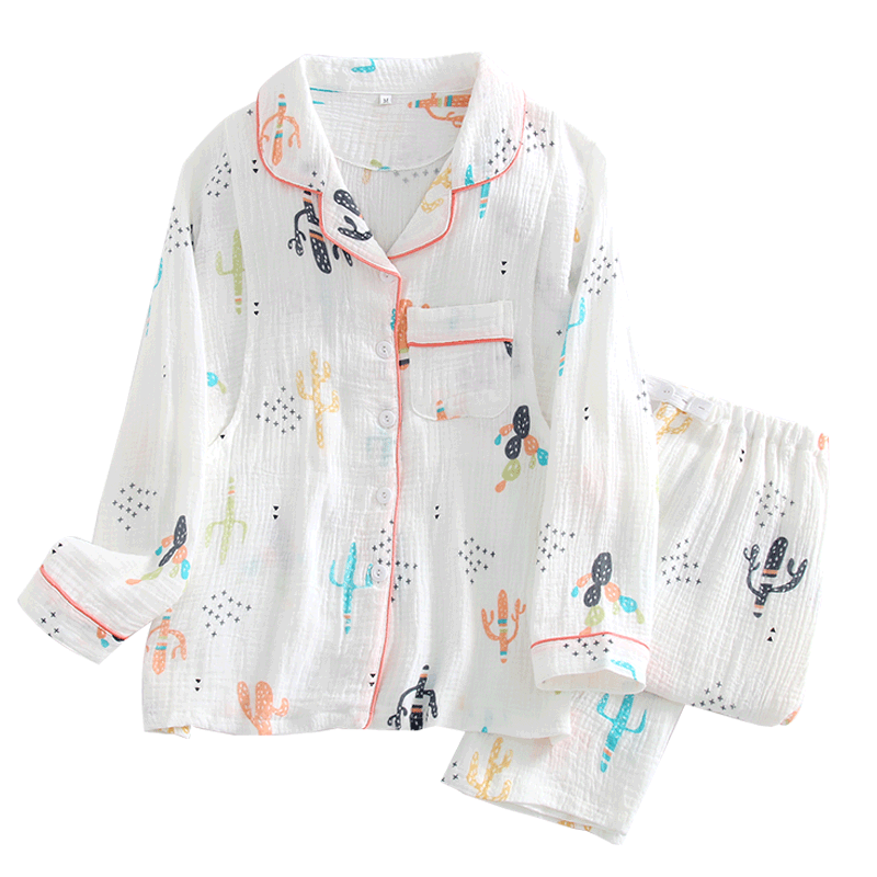 孕妇睡衣夏季薄款纯棉纱布月子服家居服套装