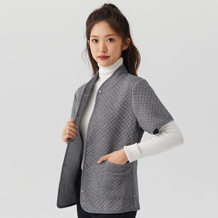 国风开衫 春秋款 内小棉袄 外套短袖 保暖棉衣棉服女士打底羽绒棉半袖