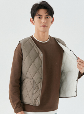 加绒加厚棉马甲男秋冬保暖背心打底内胆坎肩内穿青年学生马夹新款