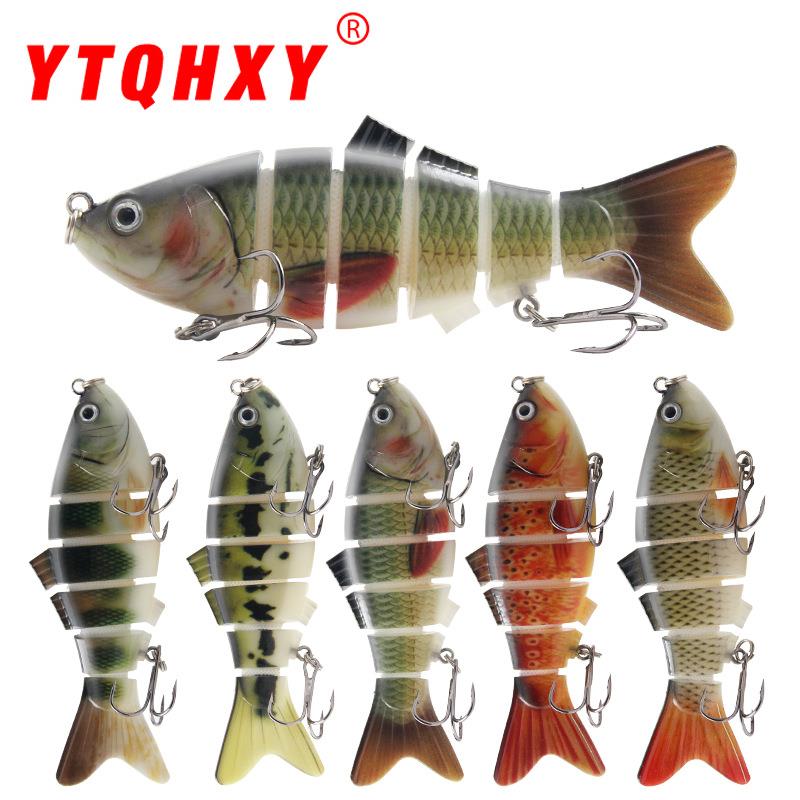 路亚饵 跨境款塑料多段硬饵五色 多六节鱼10cm20g 海钓真假鱼饵