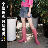 女时尚 百搭成人水鞋 女防水防滑高筒春秋新款 雨鞋 户外通勤胶鞋 雨靴