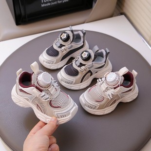 儿童运动老爹鞋2026男童单鞋春秋季中小童宝宝休闲软底透气女童鞋