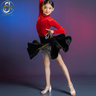 金丝绒分体套装 女童练功服长袖 2025秋冬新款 梵蒂恺少儿拉丁舞服装