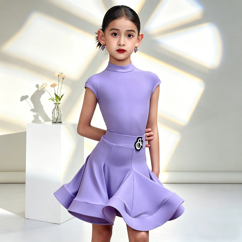 梵蒂恺少儿高级网红拉丁规定比赛表演服儿童欧标大摆裙演出比赛服