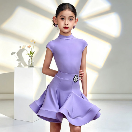 梵蒂恺少儿高级网红拉丁规定比赛表演服儿童欧标大摆裙演出比赛服