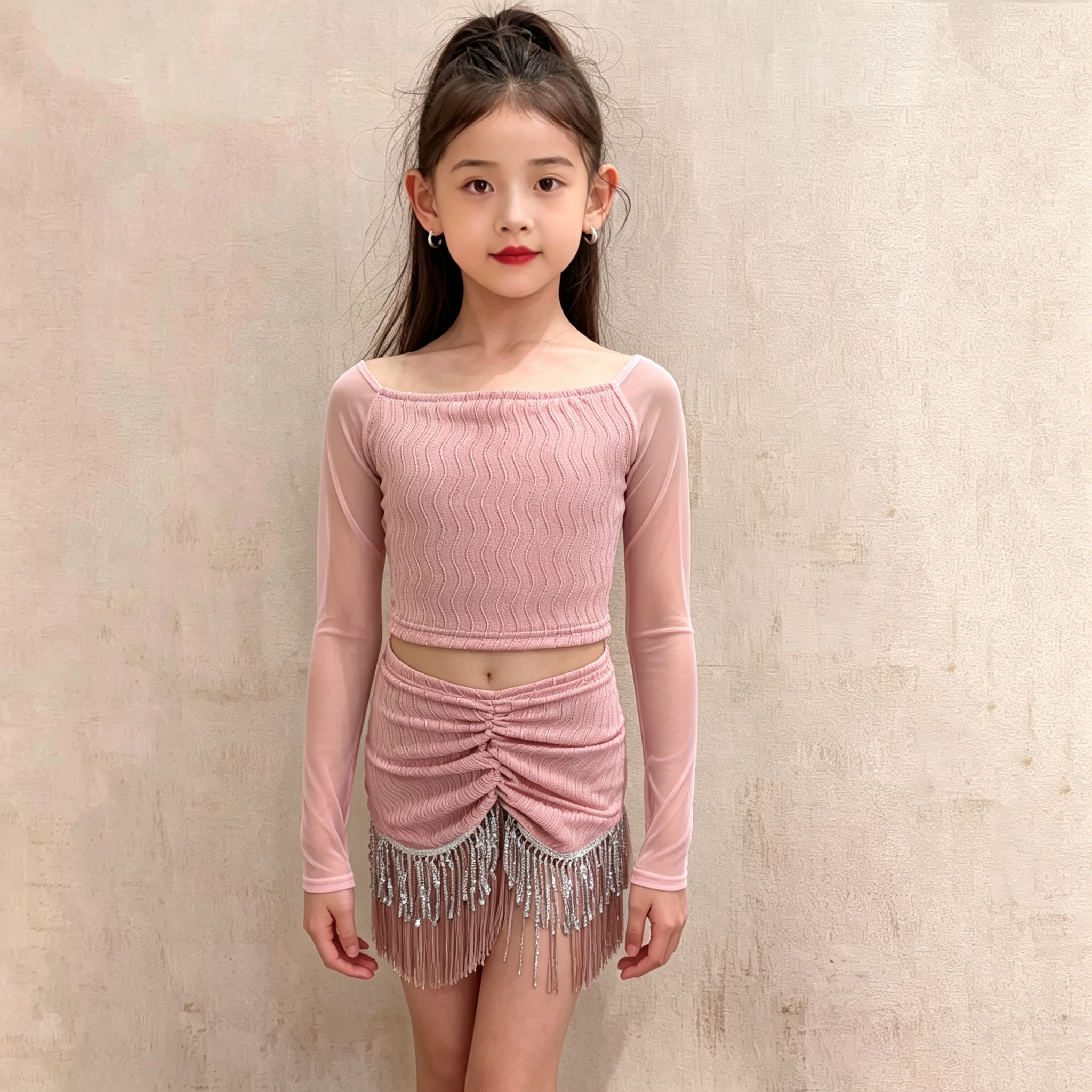 梵蒂恺女童拉丁舞服练功服套装