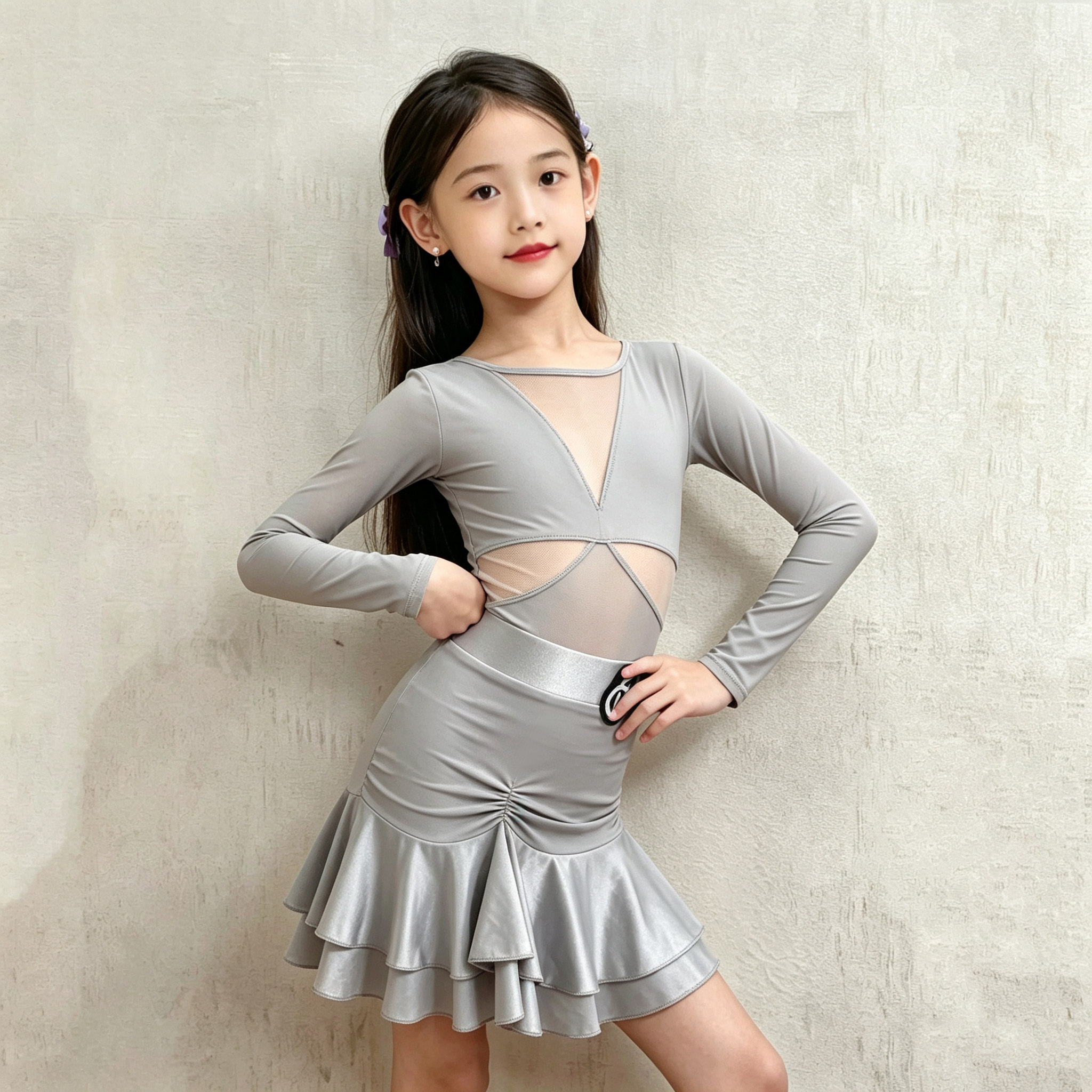 秋冬儿童拉丁舞服分体练功服表演