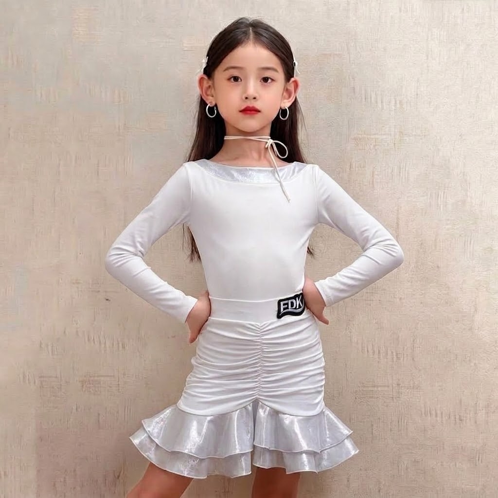 梵蒂恺女童拉丁舞服分体套装少儿专业练功服儿童考级舞蹈演出服装