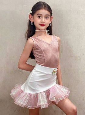 FDK儿童夏季拉丁舞裙女童练功服练习舞蹈演出服少儿高端表演网红
