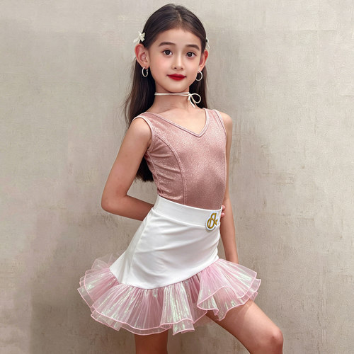 FDK儿童女拉丁舞练功服分体套装