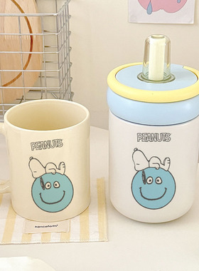 PEANUTS 蓝色圆环提手杯保温杯保温保冷 + 马克杯