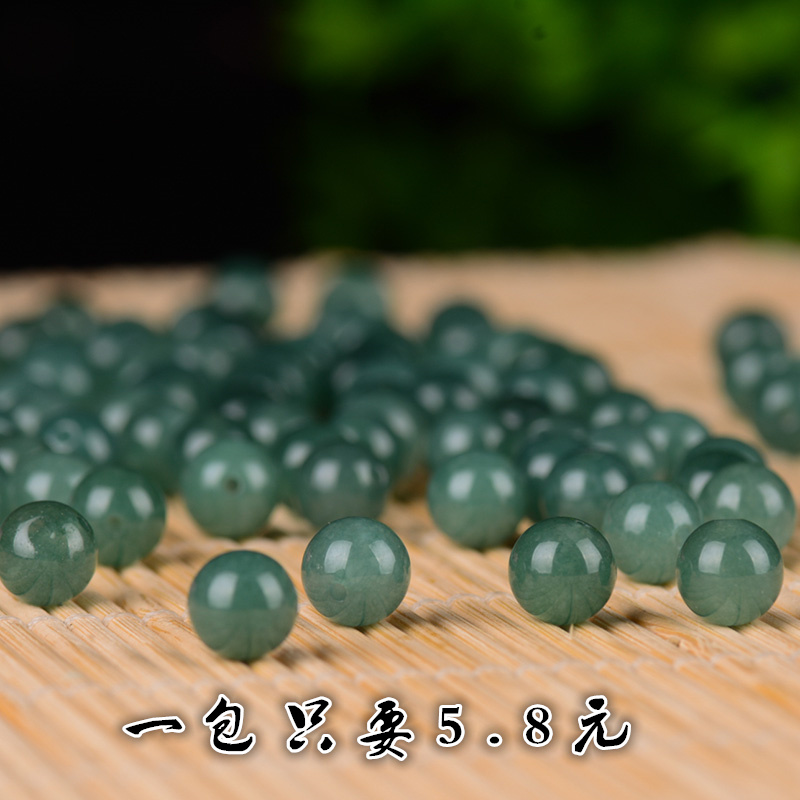 diy天然翡翠a级油青冰种配饰散珠