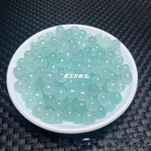 翡翠高冰巴山翠7x8mm老型珠散珠diy天青冻玉石手链手串玉石散珠