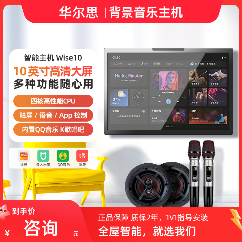 华尔思 wise10智能家居背景音乐主机系统吸顶喇叭音响控制器