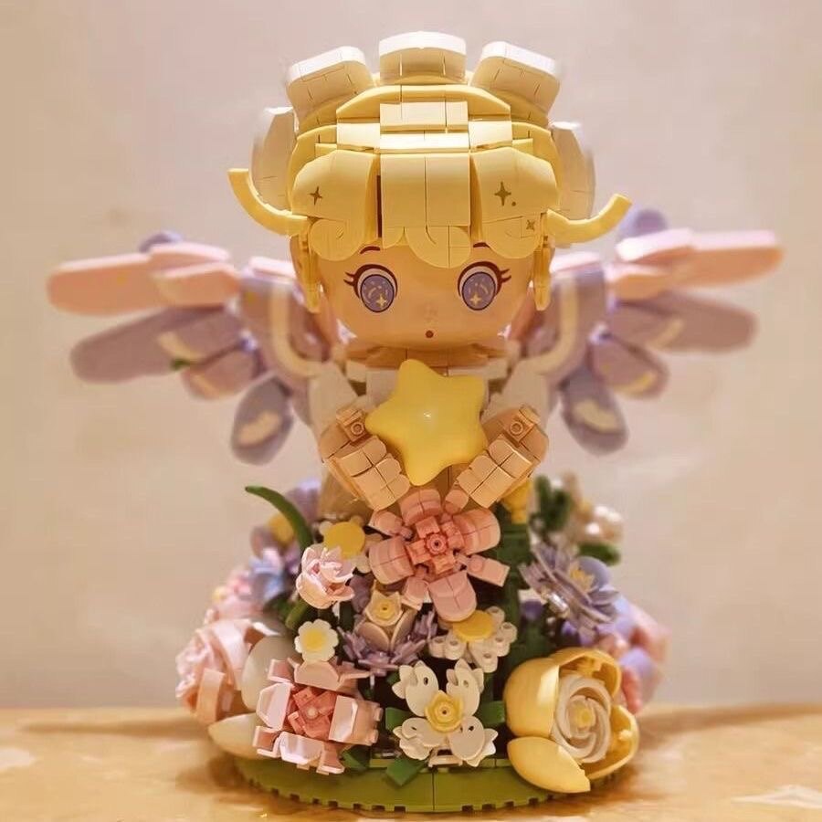 未及新品花予天使积木梦幻小夜灯星星灯拼装玩具摆件女生礼物生日